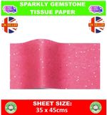 PINK GEMSTONE TISSUE PAPER SHEETS  WRAPPING ~ LUXURY SPARKLY GLITTER GEM 35x45cm