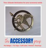 New Hunger Games Mocking Jay Bird Rose Gold Bronze look Metal Enamel Pin Badge