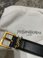 Women Black Gold YSL belt  ~115cm