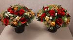 2 x Artificial Flower Christmas Grave/Cemetery Pots
