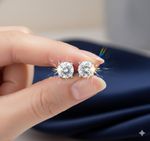 1ct Earrings White Gold Diamond Test Pass Lab-Created VVS1/D/Excellent in box
