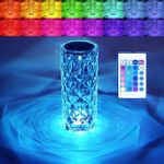 TABLE LAMP CRYSTAL NIGHT LIGHT TOUCH CONTROL USB RECHARGEABLE BEDSIDE LAMP DECOR