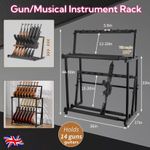 uyoyous Gun Rack 14-Slot Indoor Metal Gun Rack Wall Mount Vertical Rifle Rack UK