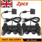 2PCS For PlayStation 2 PS2 Black Wired Game Controller Gamepad Joypad