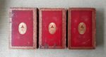 1815 Three Volume Set of The HOLY BIBLE, stunning red Morocco bindings, rare...