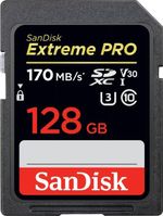 SanDisk Extreme PRO 128GB SDXC Memory Card up to 170MB/s UHS-1 Class 10, U3, V30