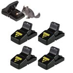 BOMPOW Mouse Traps Reusable Snap Mice That 11cm x 5cm x 5.5cm, 4 Pack