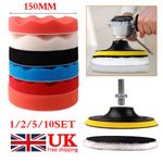 9x 6 Inch 150mm Car Polisher Polishing Pads Drill Sponge Buffer Waxing Buffing