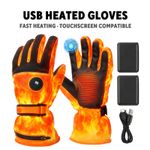 2x 3000mAh Battery Rechargeable Electric Heated Gloves Thermal Motorcycle Gloves