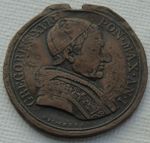 1831 -1846 A.D. Pope Gregory XVI Bronze Service Award Medal 30mm 9.12g edge chip