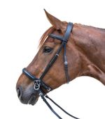 LEATHER BITLESS BRIDLE  PADDED COMFORT WITH WEB REINS SIZE FULL-PONY