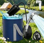 9000mAh Camping Shower, Rechargeable Portable Shower Pump with Foldable Bucket,a