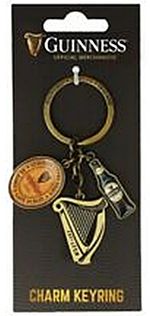Guinness Keyring with Harp, Bottle and Label  charms  (sg 5643) 
