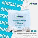 White Cleaning Rags Cotton-Rich General Wiping Cloths and Wipers - 10kg Bale