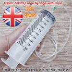 100ml -500ml Tube Reusable Large Syringe Hydroponics Nutrient Measuring Ink UK
