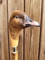 Bird handle wooden hand carved walking stick for men women walking cane