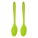 2Pcs Silicone Spoons Heat Resistant Cooking Utensil Mixing Spoon, Light Green