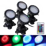 1 Set 4 Lights RGB LED Underwater Spot Light Aquarium Garden Fountain Pond Lamp
