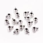 Pendant Bails Hangers Tibetan Silver Connector Small Smooth Round 3mm Hole 25pcs