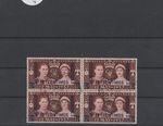 Morocco Agencies 1937 Coronation overprint x 4 stamps Block used as scan