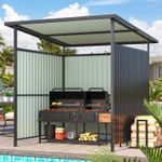 2x2.2m Hardtop Grill Gazebo Outdoor Metal Lean-to Pergola Patio BBQ Shelter