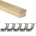 Oak Cottage Loaf Handrail with Gunmetal Wall Brackets – Stair Handrail Kit