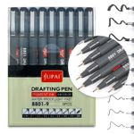 9 Black Fineliners Pens Fine Line Pen Fine Liner Drawing Black Pigment Ink Set