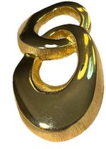 Vtg Les Bernard Oversized Signed Vo Vogue Gold Plate Glamour Statement Brooch