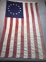 1940s Storm King 13 Star American Flag Vintage Sewn Stars 3x5 Sun Faded Rare USA