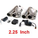 2×2.25" 57mm Electric Exhaust Valve Downpipe System Y Pipe With Remote