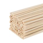 200pcs 50cm/20" Round Dowel Rod Wood Stick 3mm/0.12" Bamboo Stick