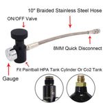 PCP Fill Adapter Fill Station with 10 Inch Hose for Paintball Tank or HPA Tank