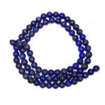 Lapis Lazuli Gemstone Round Beads - Natural Blue Crystals - 4mm Dia - 1 Strand