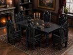 dollhouse table and chairs gothic style 1:12 1:24 scale
