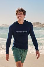 Animal Sonny Mens Long Sleeve Logo Rash Vest Raglan Sleeved Swim Wear UPF 50