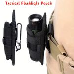 Tactical Flashlight Pouch Holster, Rotatable Holder Belt Clip Tactical Torch Car