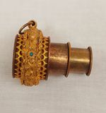 Antique Pendant Brass & Gilt Georgian Spy Glass ~ Monocular ~ Original ring