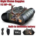 4K 112MP Night Vision Goggles  Infrared Digital Binoculars 12X Zoom for Hunting