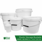 Plastic Storage Buckets with Lids 0.5, 1, 5, 10, 15, 25/30 Litre Container Tubs