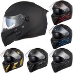 Torc T-15B Full Face Motorcycle Helmet Integrated Intercom ECE 22.06 Approved