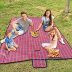 Armo Extra Large Tartan Picnic Blanket With Carrying Handle Waterproof Beach