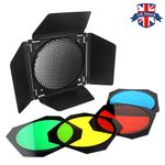 BD-04 Barn Door Honeycomb Grid with 4 Color Filters for Standard Reflector