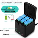 3x 1800mAh AHDBT-901 Battery + Charger For Hero 9 Hero10 Hero 11 Black ADBAT-001