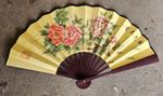 1x Mahogany Silk Ladies Hand Summer Decorative Burlesque Fan UK Seller Free P&P