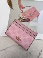 NWT Mini Skinny Id Case In Signature Canvas With Print CW870/CAR21/CAR17/CAR18