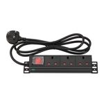 10" 1U 3 Way Rack Mount Power Distribution Unit PDU For Data Lan Cabinet Switch