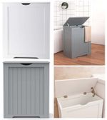 Laundry Hamper Bin Clothes Storage Linen Cabinet Chest Wooden Shaker Unit Home