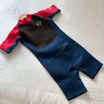 TWF Kids Shortie Wetsuit Size K10 Short Sleeve Back Zip Navy/Red/Blue/Black