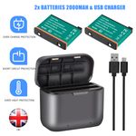  2pcs IS360X3B Battery For Insta360 One X3 Action Camera + Charging Storage Case