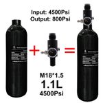 TUXING 4500 Psi Pcp 1.1L Carbon Fiber Air Tank with Valve(800Psi) for Paintball
